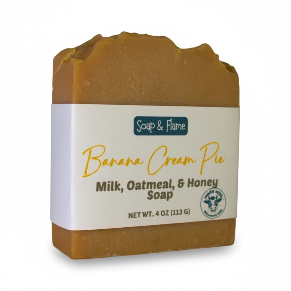 Banana Cream Pie Milk Soap Bar with Oatmeal & Honey