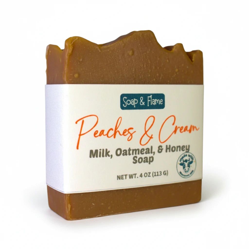 Peaches & Cream Milk Soap Bar with Oatmeal & Honey