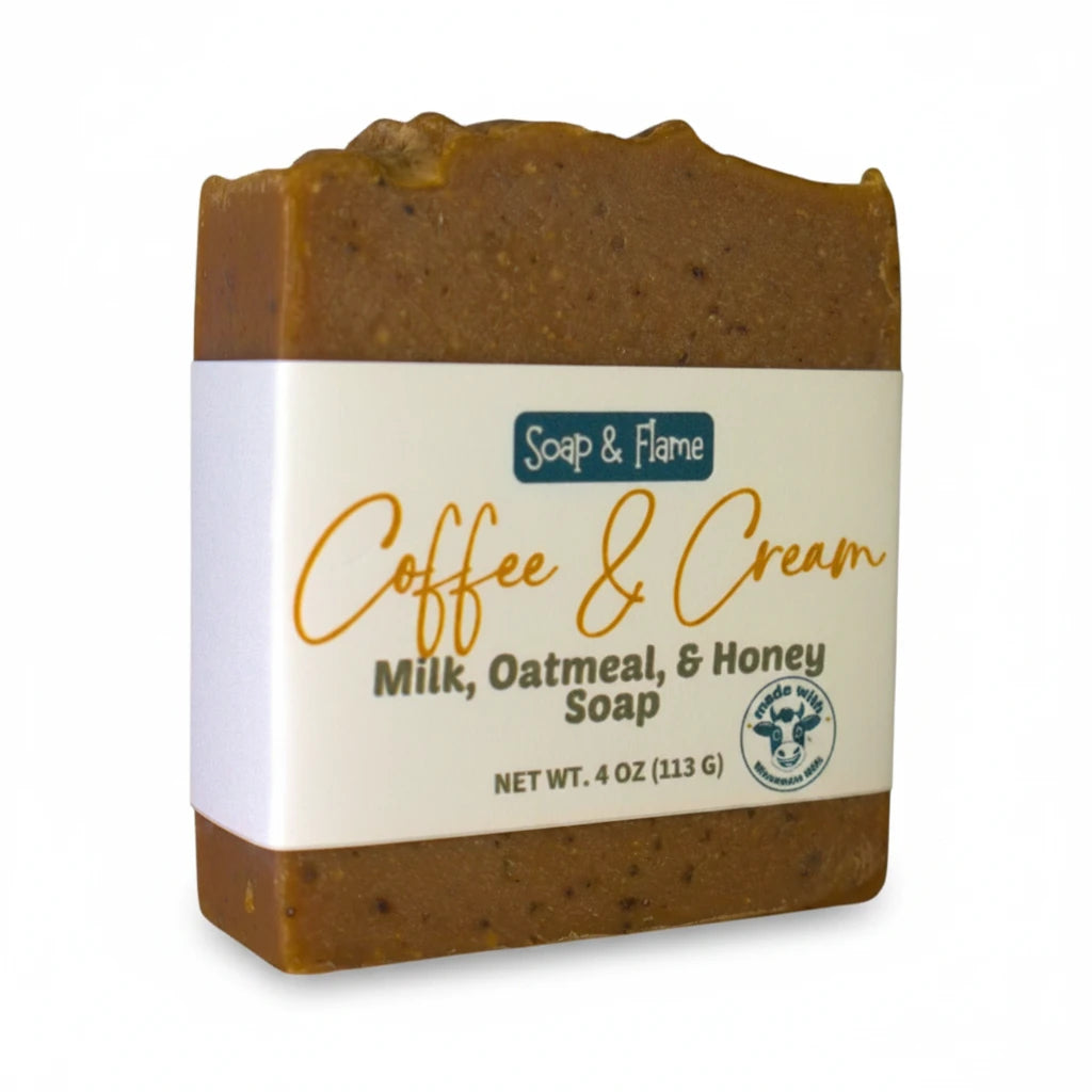 Coffee & Cream Milk Soap Bar with Oatmeal & Honey