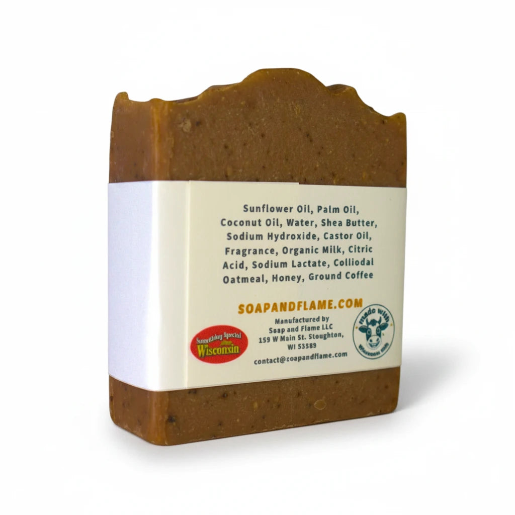 Coffee & Cream Milk Soap Bar with Oatmeal & Honey