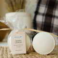 White round happy lemon shower steamers