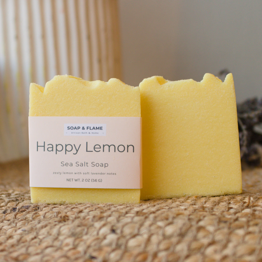 Happy Lemon Mini Sea Salt Soap (Half Size Bars)