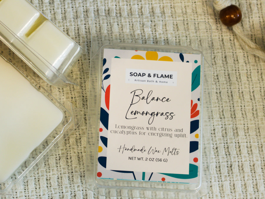 Balance Lemongrass wax melts in a clamshell