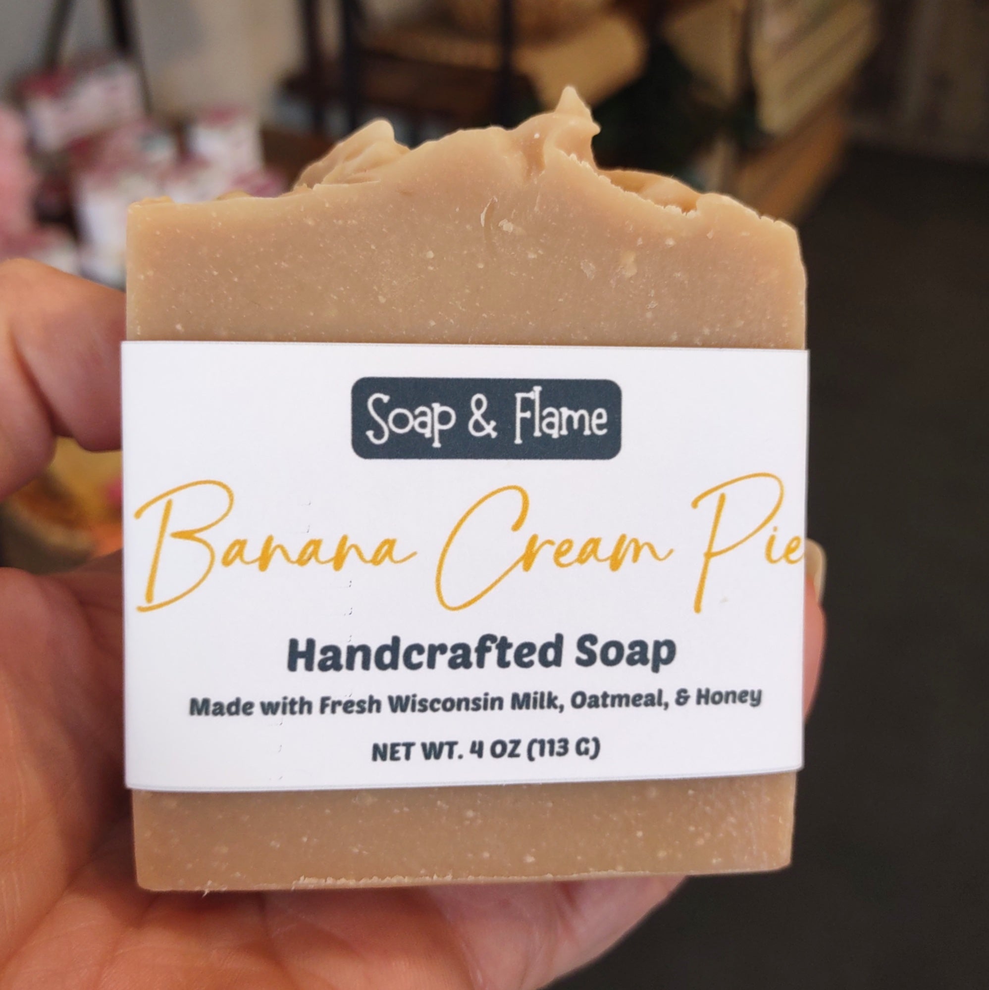 Banana Cream Pie Soap with Milk, Oatmeal, & Honey